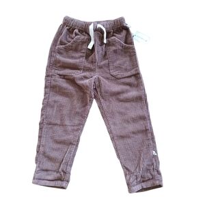 Brown Corduroy Relaxed Fit Joggers with Elastic Waist Organic Cotton